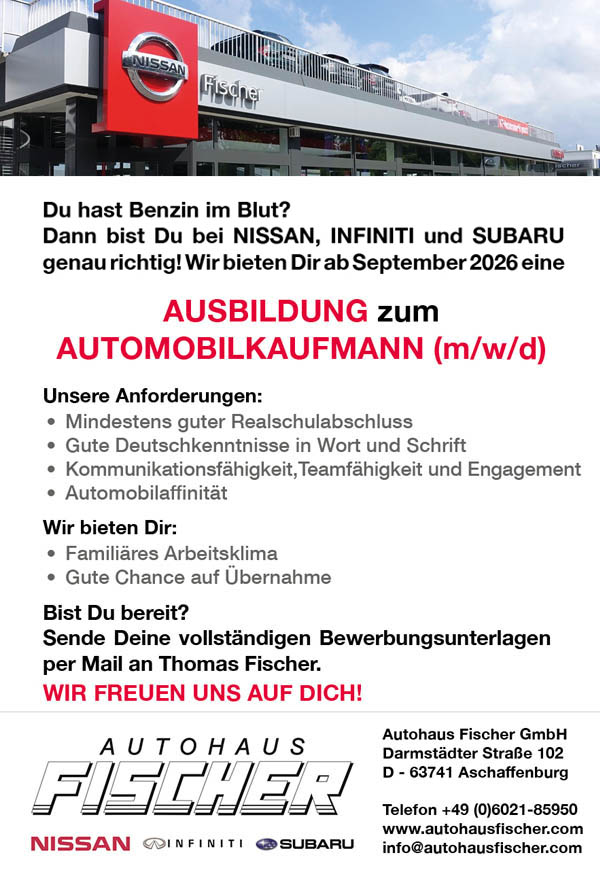Stellenanzeige Automobilkaufmann